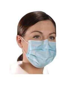 AlphaPro Earloop Face Mask, 4 Side Sonic Weld, Blue, Size 7"